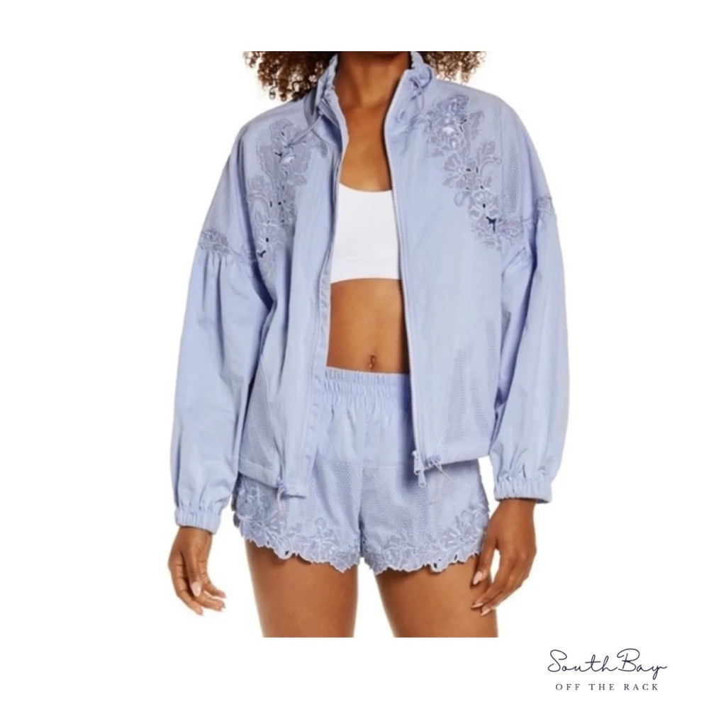 Free People Movement Thanks a Bunch Jacket in Periwinkle Dreams